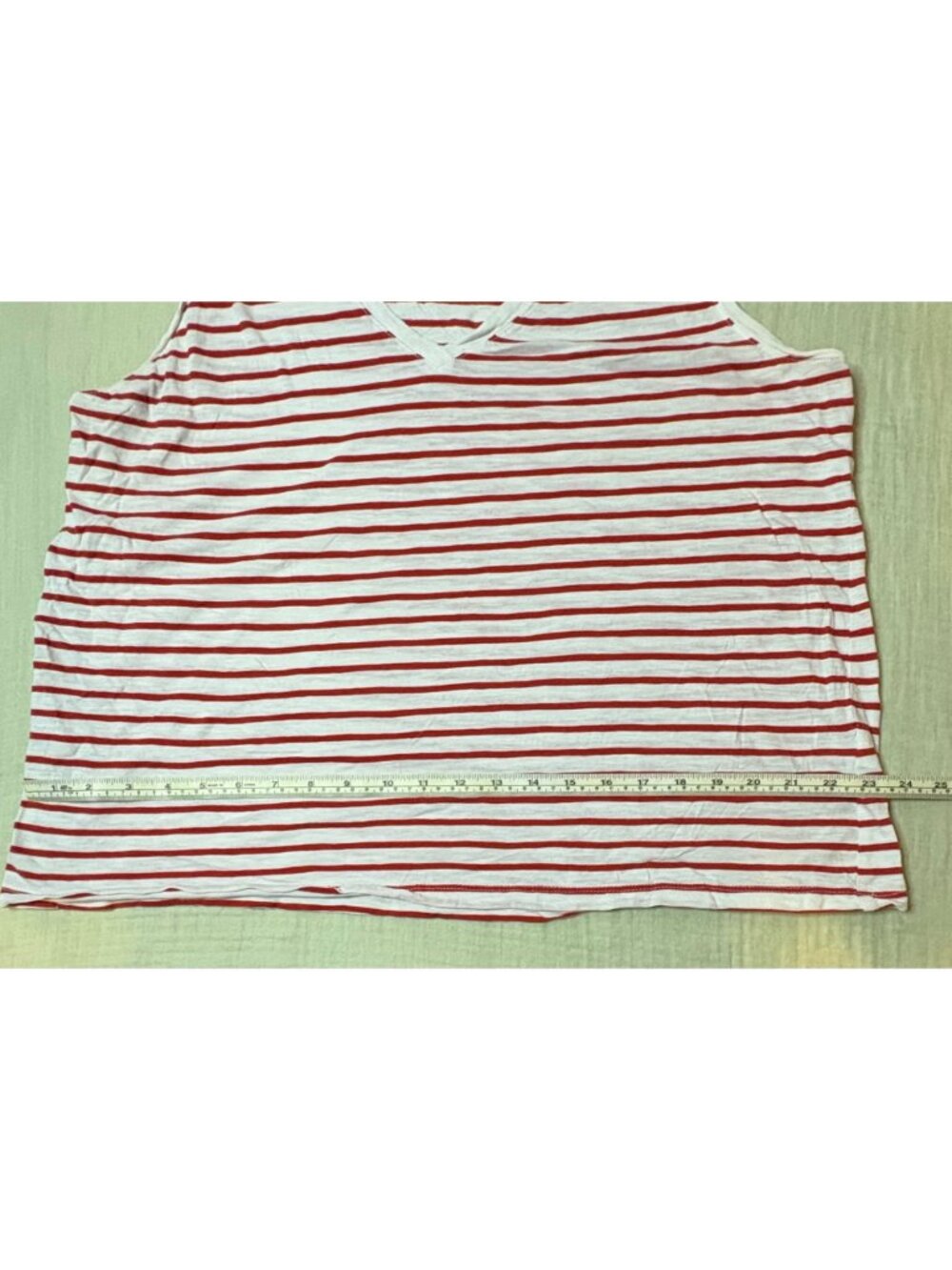 Madewell Womens Red & White Striped V-Neck Sleeveless Tank Top XXL - Picture 6 of 9